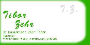 tibor zehr business card